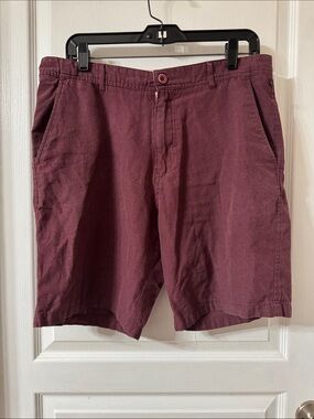 Men's Flat Front Shorts in Maroon